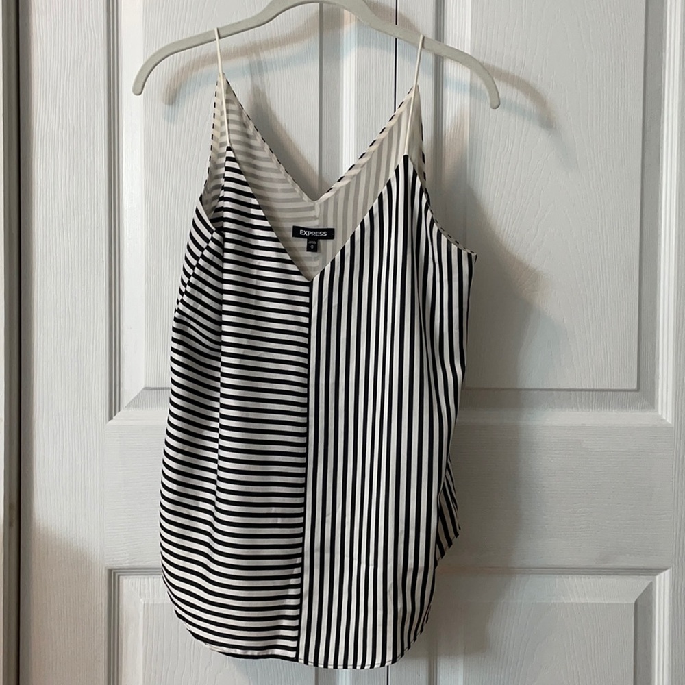Express Black and White striped tank